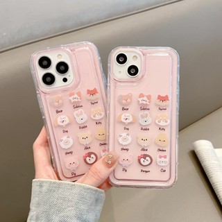 สำหรับ iPhone 11 สำหรับ iPhone 14 Pro Max 13 12 Pro Max 6s 7 8 Plus XR XS MAX เคสนิ่มใสถุงลมนิรภัยกันกระแทกการ์ตูนน่ารัก