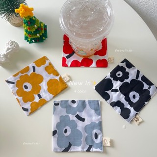 ✨พร้อมส่ง✨ flower coasters handmade 🌼 ผ้ารองแก้วลายดอก mary mekko มาใหม่ 4 สี สีสันสดใส สุด cute🌈✨