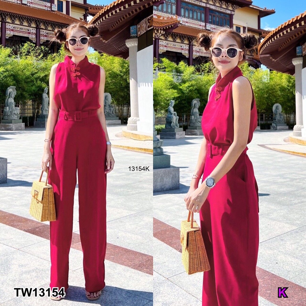 [Ead Shop]  set 3 ชิ้น เสื้อคอจีนกระดุมจีน +กางเกงขายาว + เข็มขัด