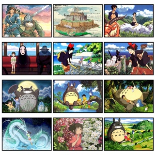 [พร้อมส่ง] ภาพพื้นหลังไวนิล ลายการ์ตูนอนิเมะ Hayao Miyazaki สําหรับตกแต่งผนัง