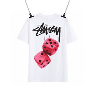 STUSSY เสื้อยืดคอกลม แขนสั้น พิมพ์ลายลูกเต๋า คุณภาพสูง เข้ากับทุกการแต่งกาย แฟชั่นสําหรับสตรี_01