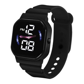 Jam Tangan LED Digital Pria Wanita Petak Couple Elektronik Fashion Tahan Air, Desain Sporty, Nyaman Dipakai