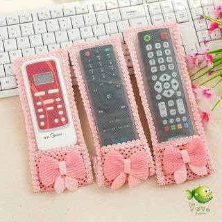 YOYO ซองใส่รีโมตคอนโทรล ประดับโบว์ มุ้งมิ้ง น่ารัก Remote control cover
