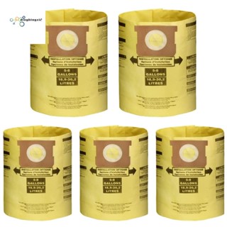 ถุงกรองฝุ่น 5 แพ็ค สําหรับเครื่องดูดฝุ่น 5-8 Gallon Shop Vac…