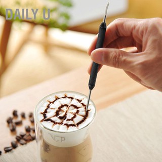 Daily U สแตนเลสเข็มดึงกาแฟเครื่องมือตกแต่ง DIY ศิลปะกาแฟเข็มแกดเจ็ตครัว