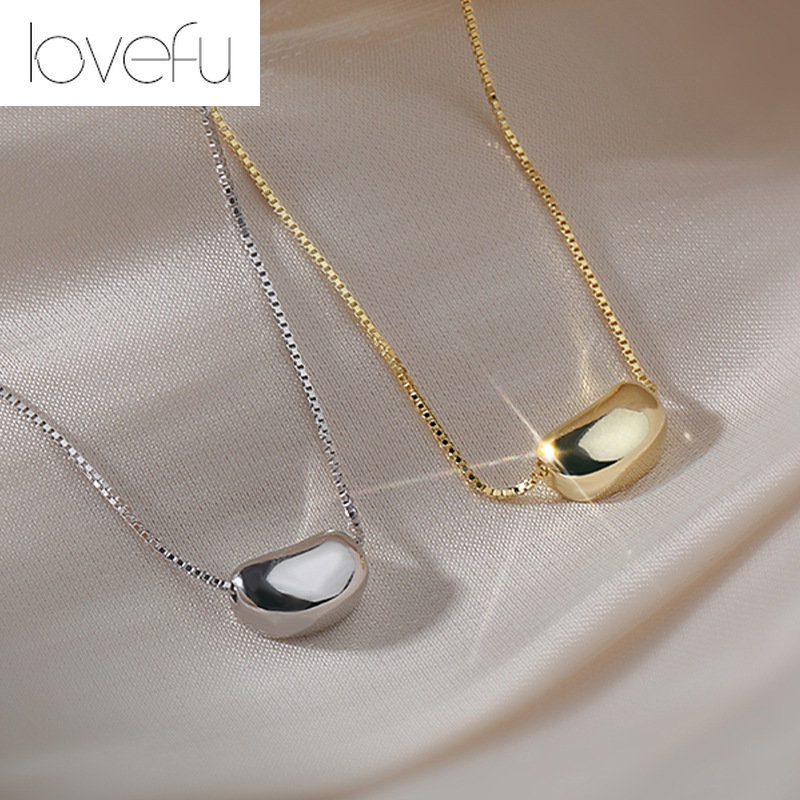 ทอง 18เค เกาหลีไทเทเนียมเหล็กอะคาเซียถั่วรูปหัวใจสร้อยคอจี้เครื่องประดับจางหาย ไง808