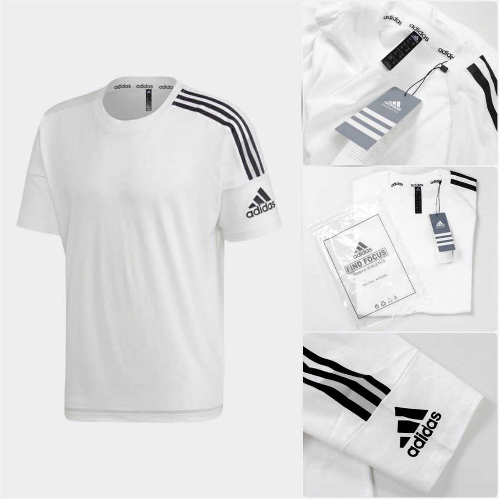 Adidas ZNE WOVEN WHITE TSHIRT COTTON COMBED24 SPORTY MEN& 39;S เสื้อยืด | เสื้อยืดผู้ชายแขนสั้นพรีเม