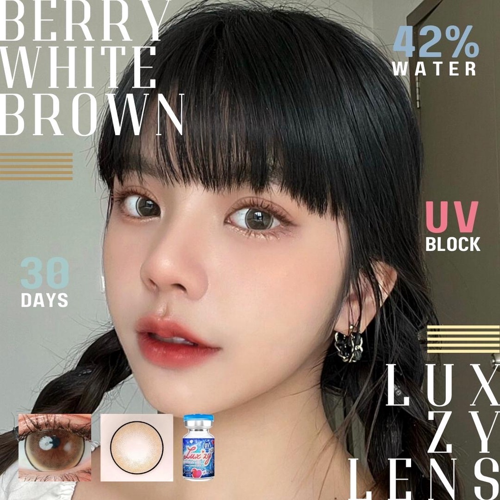 คอนแทคเลนส์ ขนาดบิ๊กอาย Berry White (Luxzylens)