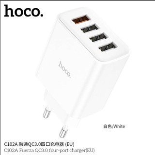 ที่ชาร์จHoco C102A หัวชาร์จ​4USB+QC3.0 ขากลม Suppor QC3.0 28.5Wของแท้100%