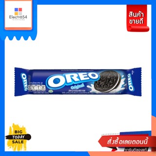 Oreo(โอรีโอ) โอรีโอ คุกกี้แซนวิชสอดไส้ครีมกลิ่นวานิลลา 119.6 กรัม Oreo Sandwich Cookies Filled with Vanilla Flavored Cre