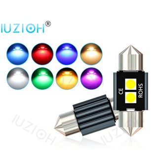 Iuzioh Festoon ไฟอ่านหนังสือ LED 28 มม. C3W 3030 สีขาวอบอุ่น สําหรับติดป้ายทะเบียนรถยนต์