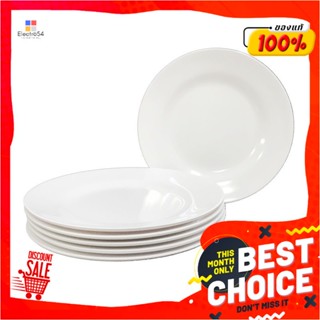 เอโร่ จานตื้นเมลามีน สีขาวครีม ขนาด 9 นิ้ว แพ็ค 6 ใบaro Melamine Plate 9" White x 6