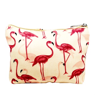 Flamingo กระเป๋าผ้าใบ สําหรับใส่เครื่องสําอาง เหมาะกับการพกพาเดินทาง