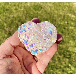 1 Pc  Natural Aura Angle Quartz  Heart / Top High Quality / Bring Good Luck Stone / Best For Home Decoration Collection.