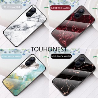 เคส Oppo Realme V20 เคส Realme C30 เคส Realme C33 เคส Realme C2 Case Realme 7i Case Realme C17 Case Realme C12 Case Realme C15 Case Realme C25 Realme C25S Luxury Marble Grain Hard Tempered Glass Protective Back Cover Phone Case โทรศัพท์มือถือกระจกนิรภัย