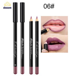 12-Color Matte Lip Liner ดินสอกันน้ำยาวนานริมฝีปาก Contour Line Nude Lipliner ปากกา1Pcs 【Doom】