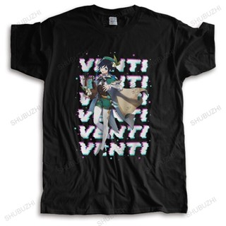 Mens Genshin Impact T Shirts Short Sleeve Cotton Tshirts Novelty T-shirt Graphic Anime Game Venti Oversized Clothi_05