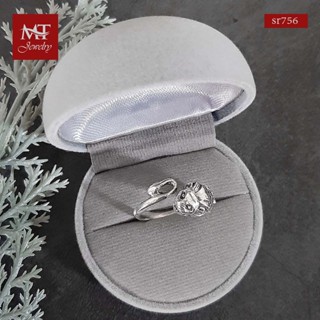 MT แหวนเงินแท้ หัวสิงโต งานรมดำ (ปรับขนาดได้) ไซส์: 52, 55, 56, 59 Solid 925 Solid 925 Sterling Silver Ring (sr756) MT Jewelry มณีธารา