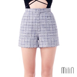 [MILIN] Nowy Shorts High waist Sequin with woven tweed shorts การเกงขาสั้นเอวสูงผ้าเลื่อมทวีด