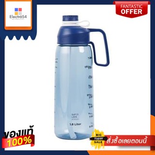 ขวดน้ำพลาสติกมีสเกล SUPER LOCK รุ่น 6925 ความจุ 1.8 ลิตร สีฟ้าPlastic Bottle with Scale SUPER LOCK No. 6925 Size 1.8 L.