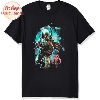 100%cotton เสื้อยืดผู้ชาย Star Wars Mens Mandalorian Warrior Graphic T-Shirt men เสื้อ ยืด ผู้ชาย คอกลม โอเวอร์ ไซ_05