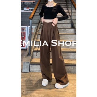 EMILIA SHOP  กางเกงขายาวผู้หญิง สไตล์เกาหลี 2023 ใหม่ พิเศษ สวย Chic สบาย A23L051 36Z230909