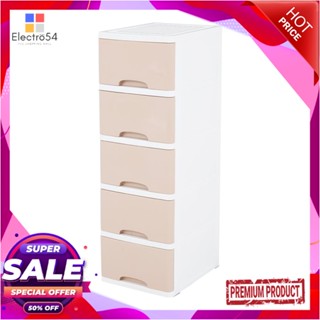 5-TIER ตู้ลิ้นชัก 5 ชั้น STACKO KS-515P 36x43.5x108 ซม. สีชมพู5-TIER DRAWER STACKO KS-515P 36X43.5X108CM PINK