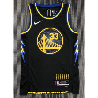 ขายดี เสื้อกีฬาบาสเก็ตบอล PEcopb78BJmgnm63 NBA jersey Golden State Warriors 33# WISEMAN city edition 75th สีดํา 3 แบบ