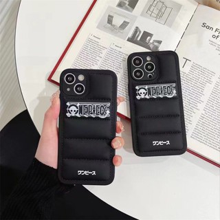 เคสซิลิโคน สำหรับ ไอโฟน iPhone 14 Pro Max iPhone 13 Pro Max iPhone 12 Pro Max iPhone 11 Pro Max X XR XS Max Cartoon วันพีซ One Piece Down Jacket Design Silicone Case