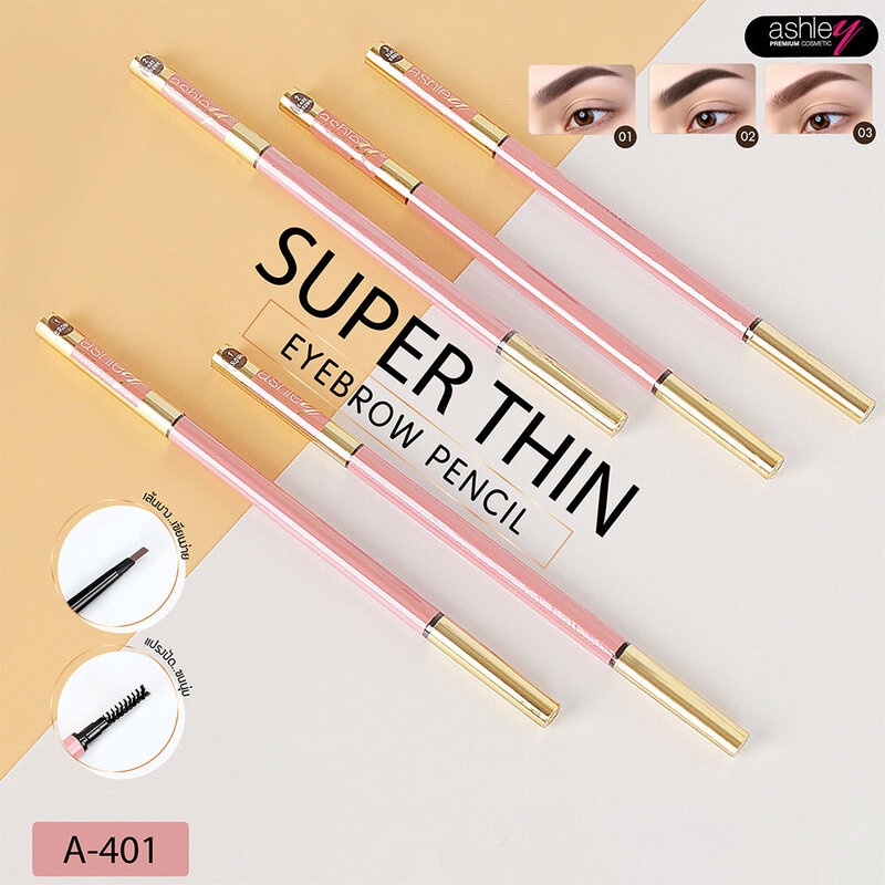 Ashley Super Thin Eyebrow Pencil 0.07g แอชลี่ย์ ดินสอเขียนคิ้ว 2in1. - รูปที่ 3