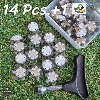 ปุ่มรองเท้ากอล์ฟ 14pcs. +ตัวไข Spikes golf cleats แบบรุ่น  Fast twist 3.0 &amp; tour lock system &amp;wrench tool remove