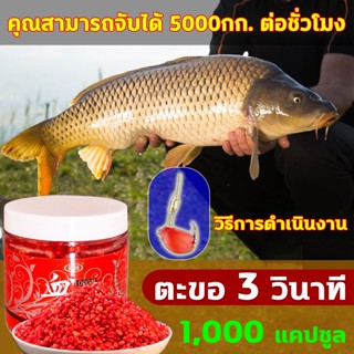 1 กระป๋อง 1,000 แคปซูล🐟เหยื่อตกปลา หัวเชื้อตกปลา เหมาะสำหรับจับปลาใหญ่และปลาเจ้าเล่ห์ เยื่อตกปลานิล