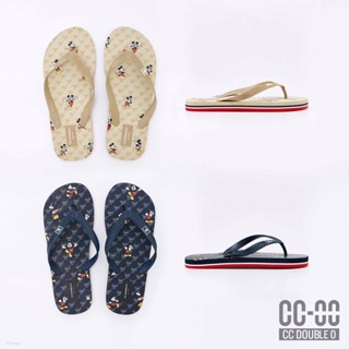 cc double o Disney Mickey Monogram Flip Flops ผู้ชาย