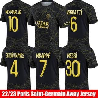 เสื้อกีฬาแขนสั้น ลายทีมชาติฟุตบอล Paris Saint-Germain SY3 2022-2023 Messi Mbappe Ramos Neymar Verratti YS3