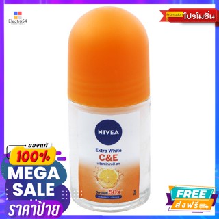 Nivea(นีเวีย) นีเวีย เอ็กซ์ตร้า ไวท์ ซีแอนด์อี วิตามิน โรลออน 25 มล. Nivea Extra White C&amp;E Vitamin Roll On 25 ml.ระงับกล