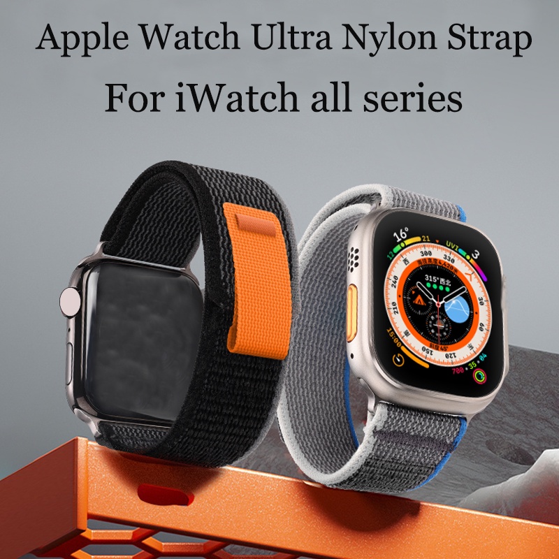 สายนาฬิกาไนล่อน 49mm 45mm 41mm 40 44mm38mm46mm42mm Nylon Loop Wristband iWatch Series 11 10 9 8 7 6 5 4 3 se Ultra 8