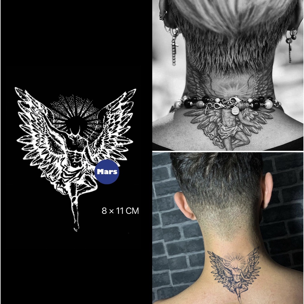 【Mars Tattoo】ใหม่ สติกเกอร์รอยสักชั่วคราว กึ่งถาวร ลายปีกนางฟ้า ฮิปฮอป สไตล์เกาหลี ติดทนนาน 2 สัปดาห์ X110