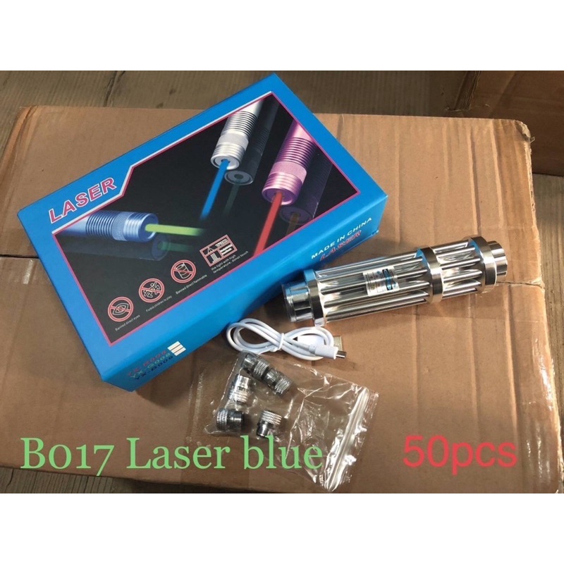 B-017/008เรเซอร์บลูชาร์จ USB และใส่ถ่านชาร์จ จุดไฟได้ high power blue laser 5000mW