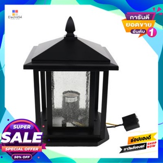 Lamp โคมไฟหัวเสาภายนอก (E27x1) LUZINO RARE HOUSE รุ่น 0288-PF-B(BK) ขนาด 19 x 19 x 23.5 ซม. สีดำOutdoor Post Lamp (E27x1