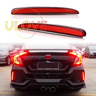 ไฟตัดหมอกไดนามิก LED ติดกันชนหลังรถยนต์ สําหรับ Honda Civic Type R 2016-2018