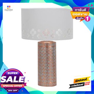 Lamp โคมไฟตั้งโต๊ะ La Fleur (E27x1) LUZINO รุ่น D4609(WH) สีขาว - ทองแดงTable Lamp La Fleur (E27x1) LUZINO D4609(WH) Whi