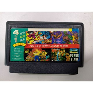 ตลับ Famicom เกมรวม 4 in 1 เกม มีเกม Mighter Fighter Toxic Crusarer James Pong Power Blead 2