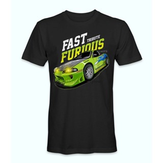 เสื้อยืดพิมพ์ลาย Fast And Furious Movie Tops ลําลองสําหรับผู้ชาย_07