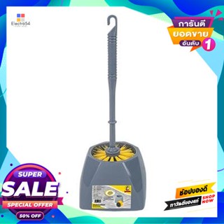 BEMAN แปรงขัดห้องน้ำกลมที่วางเหลี่ยม BE MAN รุ่น A0121074 สีเหลือง - เทา