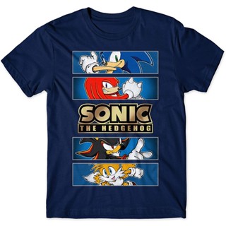 PRIA MARVEL Adult Clothes Sonic The Hedgehog Gold Foil Logo t-shirt for Adult Knuckles, Shadow, Miles t-shirt Adult_03