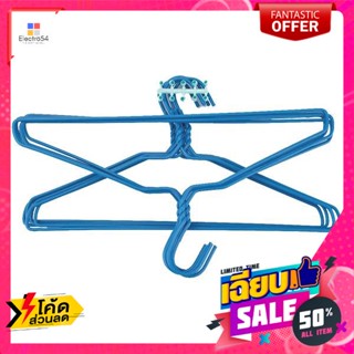 ไม้แขวนลวดเคลือบ สีน้ำเงิน แพ็ค 10 Coated Wire Hanger Blue Pack 10Home Storage Hooks�