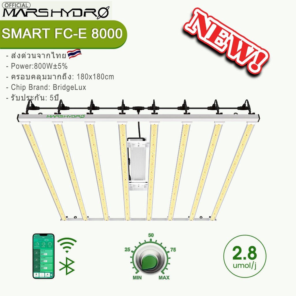 New🔥[ส่งฟรี]2023 Mars Hydro FC-E8000 Smart Grow System Led Grow bar Full Spectrum Hydroponic LED Gro