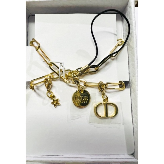 ฟรีถุงและริบบิ้น Dior Gold Phone Charm ที่ห้อยโทรศัพท์ Dior แท้
