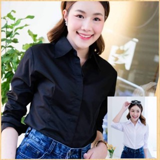 เสื้อเชิ้ตหญิง Best Seller (ขาว ดำ ชมพู ฟ้า ครบไซส์ อก 34-56)