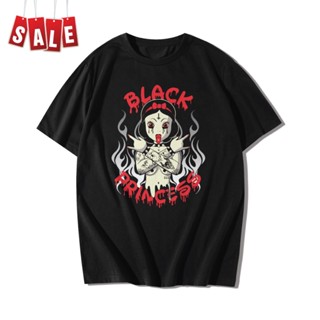 SNOW WHITE BLACK เสื้อยืดแขนสั้นคอกลม Cotton 100% สกรีนลาย